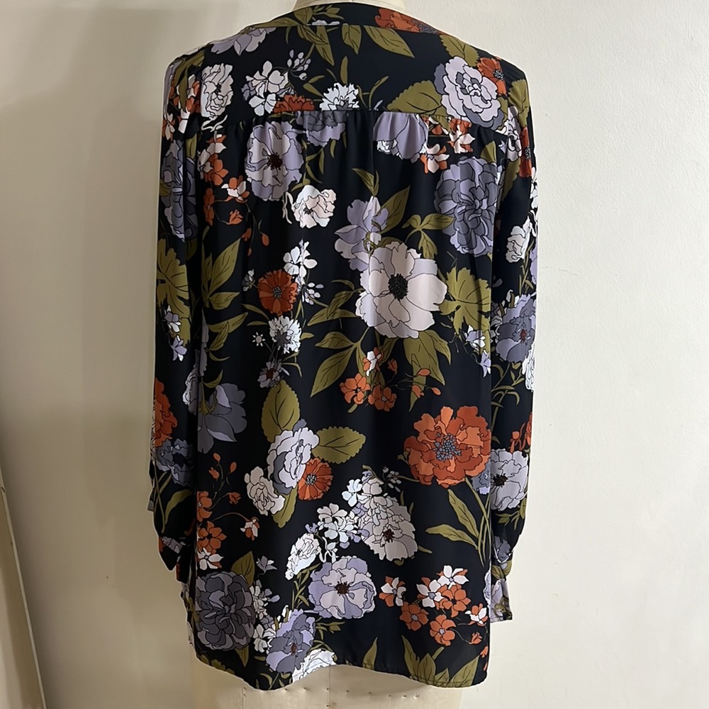 Loft Floral Printed Tie Neck Tunic - Picture 5 of 8